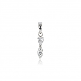 White Gold Pear & Marquise Cut Diamond Pendant 0.80ct
